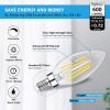 image12Pack Dimmable E12 LED Candelabra Bulbs 60W Equivalent 2700K Soft Warm White 600 Lumens B11 Candle Base 6W C35 LED Filament Vintage Light Bulbs Clear Glass for Chandelier Ceiling Fan High CRI 905000k Daylight White