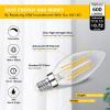 image12Pack Dimmable E12 LED Candelabra Bulbs 60W Equivalent 2700K Soft Warm White 600 Lumens B11 Candle Base 6W C35 LED Filament Vintage Light Bulbs Clear Glass for Chandelier Ceiling Fan High CRI 902700k Warm White