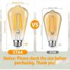 image12Packs ST64 Large Vintage LED Edison Bulbs 60W Equivalent 7W 800Lumens Dimmable Antique LED Filament 2700K Warm White E26 Medium Base Light Bulbs High Brightness Clear Glass for Bedroom OfficeSoft Warm Whiteamber