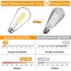 image12Packs ST64 Large Vintage LED Edison Bulbs 60W Equivalent 7W 800Lumens Dimmable Antique LED Filament 2700K Warm White E26 Medium Base Light Bulbs High Brightness Clear Glass for Bedroom OfficeNeutral White