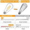 image12Packs ST64 Large Vintage LED Edison Bulbs 60W Equivalent 7W 800Lumens Dimmable Antique LED Filament 2700K Warm White E26 Medium Base Light Bulbs High Brightness Clear Glass for Bedroom OfficeSoft Warm White