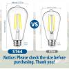image12Packs ST64 Large Vintage LED Edison Bulbs 60W Equivalent 7W 800Lumens Dimmable Antique LED Filament 2700K Warm White E26 Medium Base Light Bulbs High Brightness Clear Glass for Bedroom OfficeDaylight White