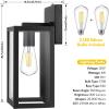 image2Pack Dusk to Dawn Outdoor Wall Light Fixtures with 2 LED Bulbs Exterior Wall Mount Lanterns Waterproof Wall Sconces in Matte Black AntiRust Wall Lamps with Clear Glass for Doorway Porch Garage1535 x 1319 x 701in