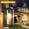 image2Pack Dusk to Dawn Outdoor Wall Light Fixtures with 2 LED Bulbs Exterior Wall Mount Lanterns Waterproof Wall Sconces in Matte Black AntiRust Wall Lamps with Clear Glass for Doorway Porch Garage1535 x 1319 x 701in