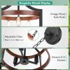 image3Light Rustic Farmhouse Pendant Hanging Light Adjustable Height Max 68in Convertible Vintage Semi Flush Mount Ceiling Light Fixture Black Metal Chandelier Walnut Wood Finish for Kitchen Dining RoomWalnut