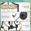 image3Light Rustic Farmhouse Pendant Hanging Light Adjustable Height Max 68in Convertible Vintage Semi Flush Mount Ceiling Light Fixture Black Metal Chandelier Walnut Wood Finish for Kitchen Dining RoomWooden Color