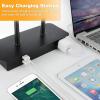 image3Way Dimmable Touch Control Table Lamp with 2 USB Ports and AC Power Outlet Modern Bedside Nightstand Lamp Fabric Shade and Metal Base for Guestroom Bedroom Living Room LED Bulb Included Warm WhiteCream