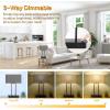 image3Way Dimmable Touch Control Table Lamp with 2 USB Ports and AC Power Outlet Modern Bedside Nightstand Lamp Fabric Shade and Metal Base for Guestroom Bedroom Living Room LED Bulb Included Warm WhiteGray