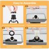 image3Way Dimmable Touch Control Table Lamp with 2 USB Ports and AC Power Outlet Modern Bedside Nightstand Lamp Fabric Shade and Metal Base for Guestroom Bedroom Living Room LED Bulb Included Warm WhiteGray