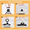 image3Way Dimmable Touch Control Table Lamp with 2 USB Ports and AC Power Outlet Modern Bedside Nightstand Lamp Fabric Shade and Metal Base for Guestroom Bedroom Living Room LED Bulb Included Warm WhiteCream