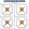 image4Light Semi Flush Mount Ceiling Light Fixture Gold Modern Close to Ceiling Lamp with White Fabric Shade Farmhouse Bright Lighting Brass Finish for Nursery Kids Room Bedroom Kitchen Hallway EntrywayWhite  Gold