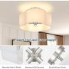 image4Light Semi Flush Mount Ceiling Light Fixture Gold Modern Close to Ceiling Lamp with White Fabric Shade Farmhouse Bright Lighting Brass Finish for Nursery Kids Room Bedroom Kitchen Hallway EntrywayWhite  Silver