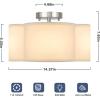 image4Light Semi Flush Mount Ceiling Light Fixture Gold Modern Close to Ceiling Lamp with White Fabric Shade Farmhouse Bright Lighting Brass Finish for Nursery Kids Room Bedroom Kitchen Hallway EntrywayWhite  Silver