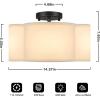 image4Light Semi Flush Mount Ceiling Light Fixture Gold Modern Close to Ceiling Lamp with White Fabric Shade Farmhouse Bright Lighting Brass Finish for Nursery Kids Room Bedroom Kitchen Hallway EntrywayWhite  Black