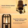 imageBesLowe 2Light Farmhouse Rustic Touch Table Lamps Grey 3Way Dimmable Bedside Lamps with 2 USB Ports for Bedroom End Table Lamps for Living Room with Gray Shades 4 LED Bulbs Included Set of 2Vintage