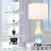 imageBesLowe 2Light Farmhouse Rustic Touch Table Lamps Grey 3Way Dimmable Bedside Lamps with 2 USB Ports for Bedroom End Table Lamps for Living Room with Gray Shades 4 LED Bulbs Included Set of 2Coastal