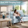 imageBesLowe 2Light Farmhouse Rustic Touch Table Lamps Grey 3Way Dimmable Bedside Lamps with 2 USB Ports for Bedroom End Table Lamps for Living Room with Gray Shades 4 LED Bulbs Included Set of 2Coastal