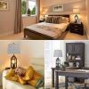 imageBesLowe 2Light Farmhouse Rustic Touch Table Lamps Grey 3Way Dimmable Bedside Lamps with 2 USB Ports for Bedroom End Table Lamps for Living Room with Gray Shades 4 LED Bulbs Included Set of 2Rustic