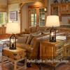 imageBesLowe 2Light Farmhouse Rustic Touch Table Lamps Grey 3Way Dimmable Bedside Lamps with 2 USB Ports for Bedroom End Table Lamps for Living Room with Gray Shades 4 LED Bulbs Included Set of 2Farmhouse