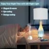 imageBesLowe 2Light Farmhouse Rustic Touch Table Lamps Grey 3Way Dimmable Bedside Lamps with 2 USB Ports for Bedroom End Table Lamps for Living Room with Gray Shades 4 LED Bulbs Included Set of 2Coastal