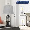imageBesLowe 2Light Farmhouse Rustic Touch Table Lamps Grey 3Way Dimmable Bedside Lamps with 2 USB Ports for Bedroom End Table Lamps for Living Room with Gray Shades 4 LED Bulbs Included Set of 2Rustic