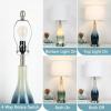 imageBesLowe 2Light Farmhouse Rustic Touch Table Lamps Grey 3Way Dimmable Bedside Lamps with 2 USB Ports for Bedroom End Table Lamps for Living Room with Gray Shades 4 LED Bulbs Included Set of 2Coastal