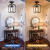 imageBesLowe 2Pack Farmhouse Semi Flush Mount Ceiling Light Fixtures for Hallway Industrial Close to Ceiling Lighting for Entryway Kitchen Foyer Laundry Black