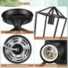 imageBesLowe 2Pack Farmhouse Semi Flush Mount Ceiling Light Fixtures for Hallway Industrial Close to Ceiling Lighting for Entryway Kitchen Foyer Laundry Black