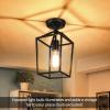 imageBesLowe 2Pack Farmhouse Semi Flush Mount Ceiling Light Fixtures for Hallway Industrial Close to Ceiling Lighting for Entryway Kitchen Foyer Laundry Black