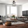 imageBesLowe 2Pack Farmhouse Semi Flush Mount Ceiling Light Fixtures for Hallway Industrial Close to Ceiling Lighting for Entryway Kitchen Foyer Laundry Black