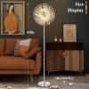 imageBesLowe 69 Crystal Floor Lamp for Living Room Modern Standing Lamp with 738PCS K9 Crystals Tall Lamp Pole Light for Bedroom Office Mid Century Silver Floor Lighting with 9 LED Bulbs ChromeSilver