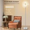 imageBesLowe 69 Crystal Floor Lamp for Living Room Modern Standing Lamp with 738PCS K9 Crystals Tall Lamp Pole Light for Bedroom Office Mid Century Silver Floor Lighting with 9 LED Bulbs ChromeSilver