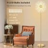 imageBesLowe 69 Crystal Floor Lamp for Living Room Modern Standing Lamp with 738PCS K9 Crystals Tall Lamp Pole Light for Bedroom Office Mid Century Silver Floor Lighting with 9 LED Bulbs ChromeGold