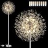 imageBesLowe 69 Crystal Floor Lamp for Living Room Modern Standing Lamp with 738PCS K9 Crystals Tall Lamp Pole Light for Bedroom Office Mid Century Silver Floor Lighting with 9 LED Bulbs ChromeSilver