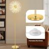 imageBesLowe 69 Crystal Floor Lamp for Living Room Modern Standing Lamp with 738PCS K9 Crystals Tall Lamp Pole Light for Bedroom Office Mid Century Silver Floor Lighting with 9 LED Bulbs ChromeGold