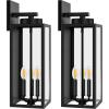 imageBesLowe Outdoor Wall Light Fixtures Exterior Waterproof Wall Lanterns Porch Sconces Lighting with E26 Sockets Modern White Outside Lights for House Patio Front Door Entryway 2PackBlack