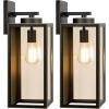imageBesLowe Outdoor Wall Light Fixtures Exterior Waterproof Wall Lanterns Porch Sconces Lighting with E26 Sockets Modern White Outside Lights for House Patio Front Door Entryway 2PackBronze