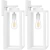 imageBesLowe Outdoor Wall Light Fixtures Exterior Waterproof Wall Lanterns Porch Sconces Lighting with E26 Sockets Modern White Outside Lights for House Patio Front Door Entryway 2PackWhite