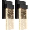 imageBesLowe Outdoor Wall Light Fixtures with Crystal Bubble Glass Waterproof Exterior Sconces LED Wall Lanterns Porch Lights Wall Mounted 10W 3000K Outside Lights for House Front Door Garage Entryway10in