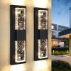 imageBesLowe Outdoor Wall Light Fixtures with Crystal Bubble Glass Waterproof Exterior Sconces LED Wall Lanterns Porch Lights Wall Mounted 10W 3000K Outside Lights for House Front Door Garage Entryway16in