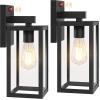 imageBesLowe Upgraded Motion Sensor Outdoor Wall Lights 15 Dusk to Dawn Porch Lights Outdoor Wall Sconce Lanterns 3 Lighting Modes Exterior Lighting Fixtures Black Outside Lights for House 2PackBlack