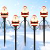 imageChristmas Pathway Lights Outdoor with 5 Santa Lights 10FT Santa Claus String Lights with Stakes Plug in LED Xmas Path Lights Waterproof Outside Christmas Decorations for Yard Lawn Walkway Driveway10FT