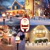 imageChristmas Pathway Lights Outdoor with 5 Santa Lights 10FT Santa Claus String Lights with Stakes Plug in LED Xmas Path Lights Waterproof Outside Christmas Decorations for Yard Lawn Walkway Driveway10FT