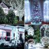 imageExtraLong 288FT 800LED Solar Fairy String Lights 4Pack 72FT 200 LED Outdoor Twinkle Lights Waterproof 8 Lighting Modes Cool White Silver Wire Lights for Deck Backyard Tree Garden Fence Pool PartyDaylight White