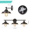 imageFarmhouse Bathroom Vanity Wall Light Fixture Dark Bronze Industrial Rustic Style 3Light Vanit Wall Sconce Vintage Wall Mount Lamp for Bathroom Bedroom Vanity Mirror Cabinets Dressing TableBronze