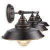 imageFarmhouse Bathroom Vanity Wall Light Fixture Dark Bronze Industrial Rustic Style 3Light Vanit Wall Sconce Vintage Wall Mount Lamp for Bathroom Bedroom Vanity Mirror Cabinets Dressing TableBronze