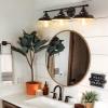 imageFarmhouse Bathroom Vanity Wall Light Fixture Dark Bronze Industrial Rustic Style 3Light Vanit Wall Sconce Vintage Wall Mount Lamp for Bathroom Bedroom Vanity Mirror Cabinets Dressing TableBronze