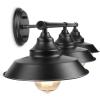 imageFarmhouse Bathroom Vanity Wall Light Fixture Dark Bronze Industrial Rustic Style 3Light Vanit Wall Sconce Vintage Wall Mount Lamp for Bathroom Bedroom Vanity Mirror Cabinets Dressing TableBlack