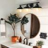 imageFarmhouse Bathroom Vanity Wall Light Fixture Dark Bronze Industrial Rustic Style 3Light Vanit Wall Sconce Vintage Wall Mount Lamp for Bathroom Bedroom Vanity Mirror Cabinets Dressing TableBlack