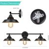 imageFarmhouse Bathroom Vanity Wall Light Fixture Dark Bronze Industrial Rustic Style 3Light Vanit Wall Sconce Vintage Wall Mount Lamp for Bathroom Bedroom Vanity Mirror Cabinets Dressing TableBlack